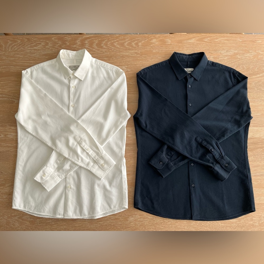 TWO Mango Men’s Slim Fit Structured Cotton Button-Up Shirt